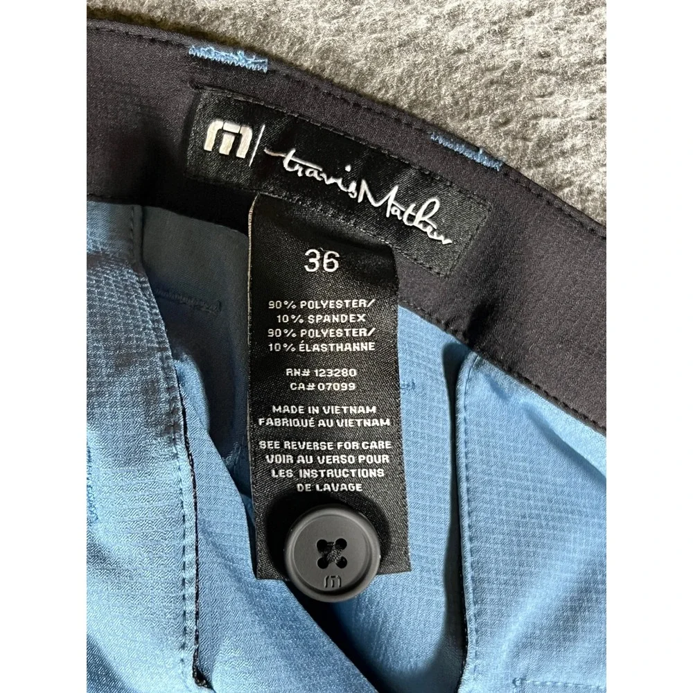 TravisMathew Mens Blue Performance Golf Shorts Size 36x9 Stretch Lightweight - Picture 3 of 7